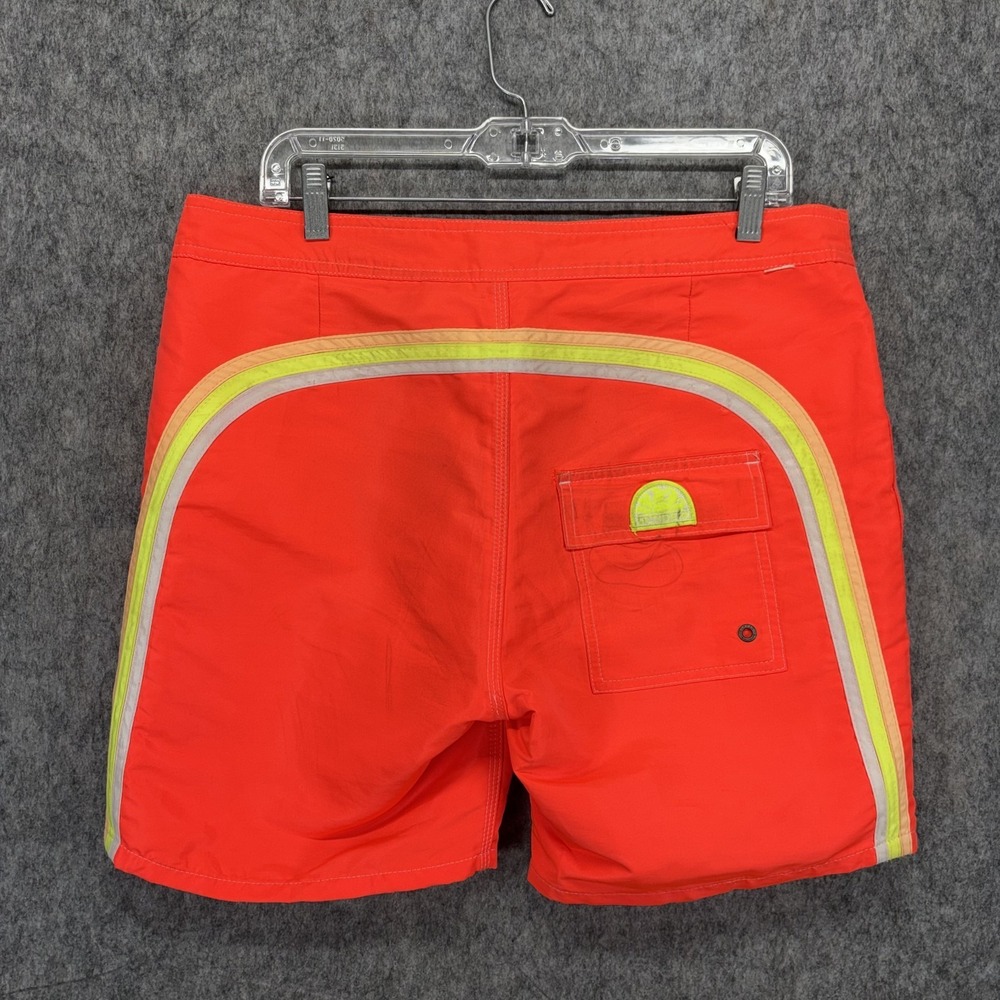 Sundek Swim Trunk Board Shorts Men's 32 x 6 Drawstring Orange Rainbow